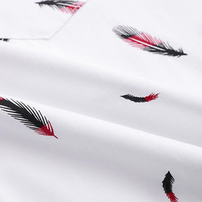 Camisa Manga Curta Estampada Feathers