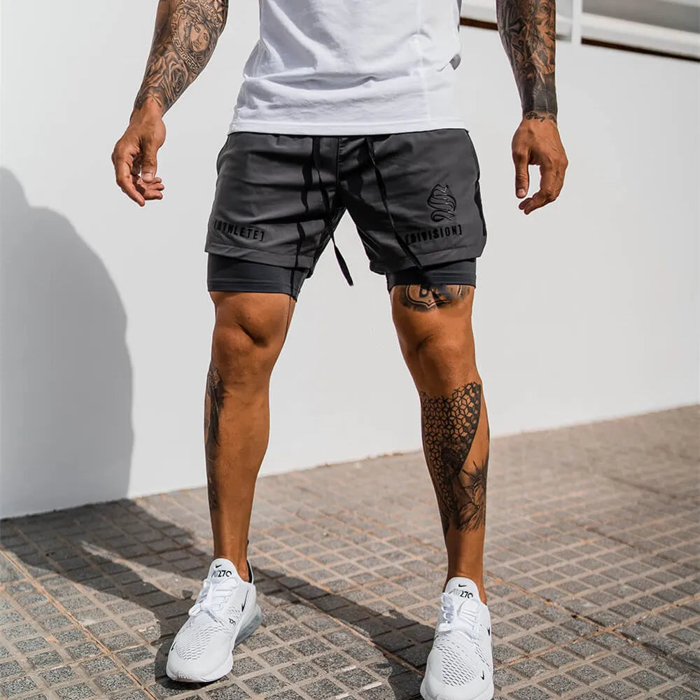 Compre 2 e Leve +1 Grátis - Shorts Dryfit Division | 2 em 1 | Secagem Rápida